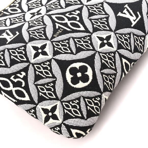 Louis Vuitton Pochette Bag Jacquard Since 1854 Monogram Neverfull clutch B&W LV - Picture 10 of 11